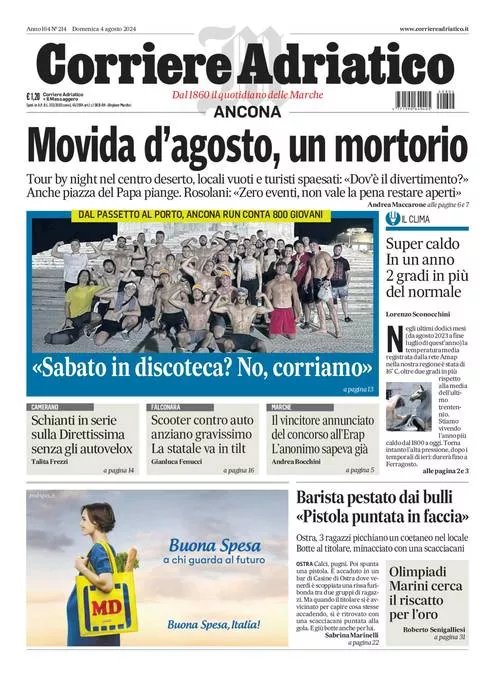 Prima-pagina-corriere adriatico-edizione-di-oggi-04-08-2024